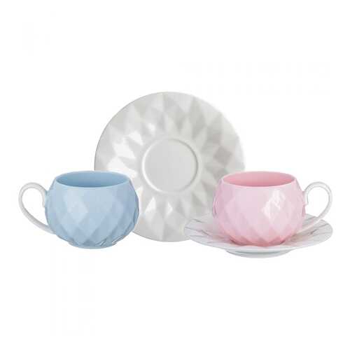 Чайный набор Lefard, 200 мл, 4 предмета, голубой/розовый в Fissman