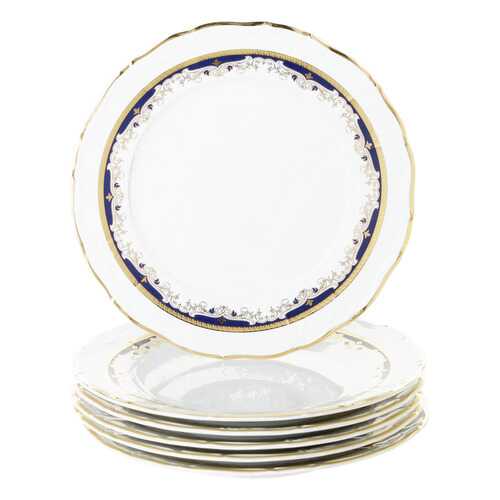 Тарелка мелкая 25 см Marie-Louise, декор Синяя лилия (набор 6 шт.) в Fissman